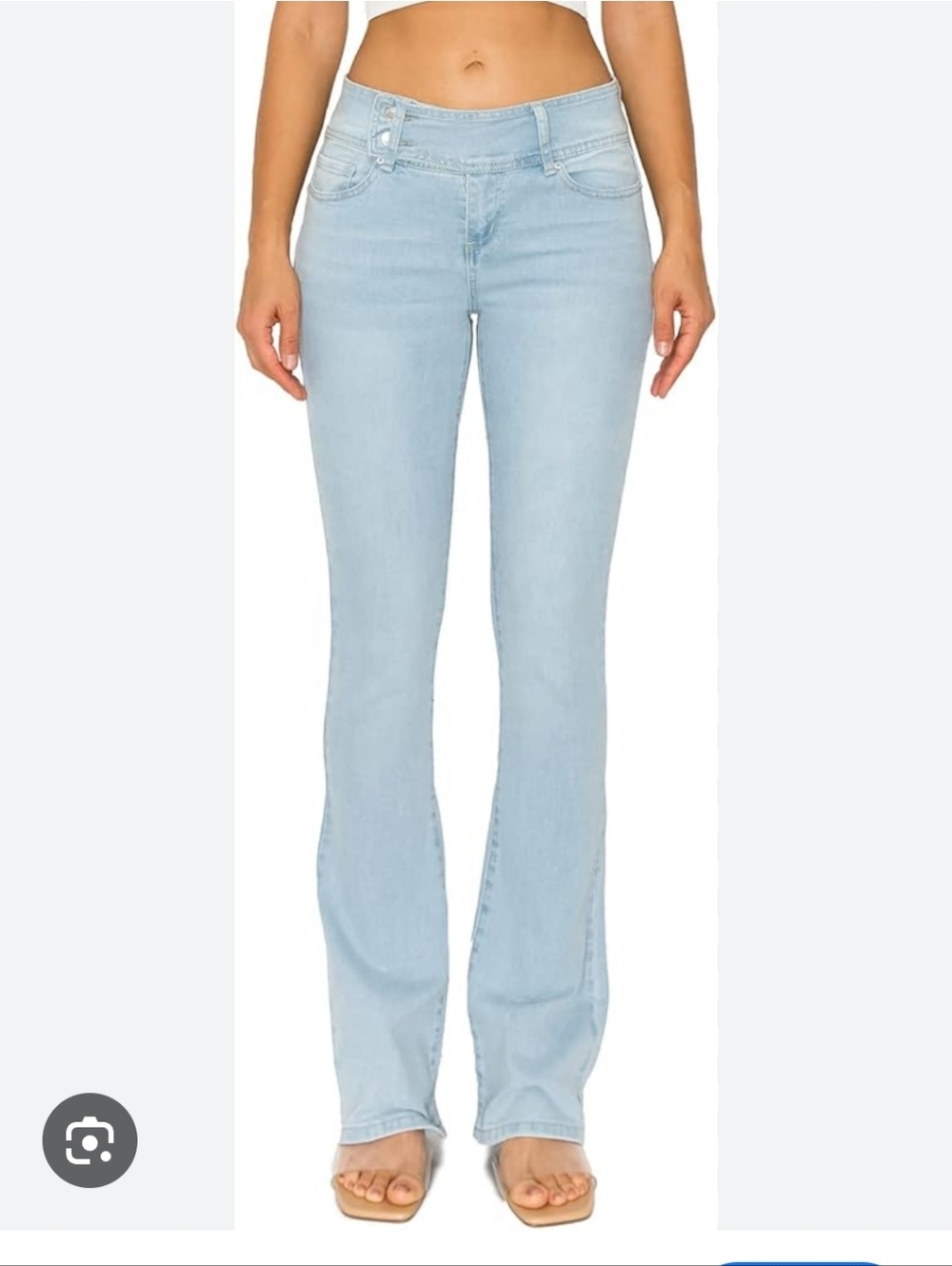 Light Wash Flare Jeans for Women - Classic Flared Leg